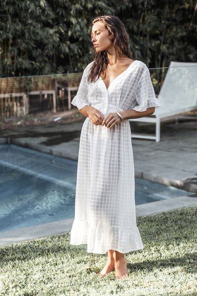 Brynlee Fitted Waisted Ruffle Cover-up Dress | Cupshe APAC