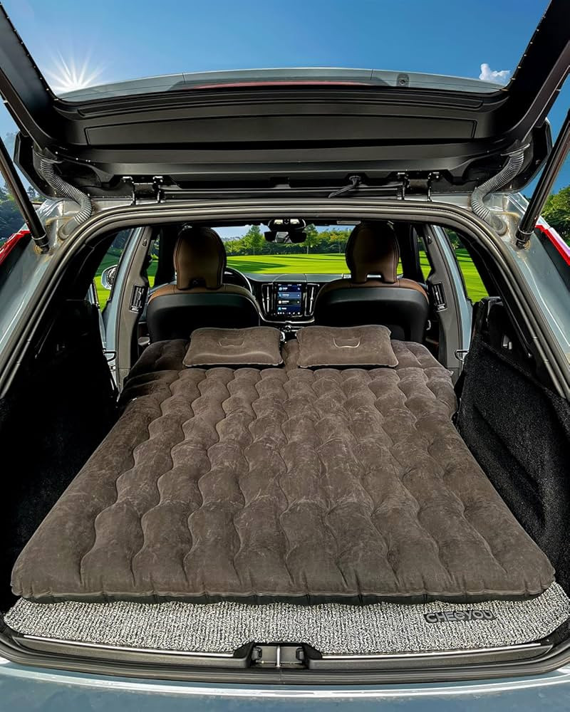 SUV Air Mattress, Inflatable SUV Mattress Bottle and Phone Holder Thickened Flocking & PVC Surfac... | Amazon (US)