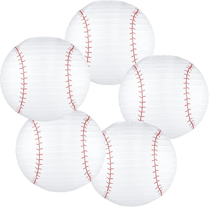 10 Inch Baseball Paper Lanterns for Sports Baseball Birthday Party Decoration Party Favors - Pack... | Amazon (US)