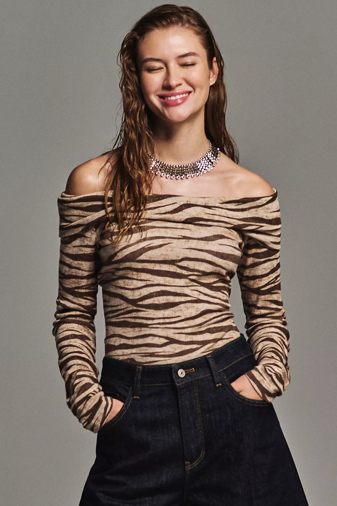 Pilcro Off-The-Shoulder Long-Sleeve Top | Anthropologie (US)