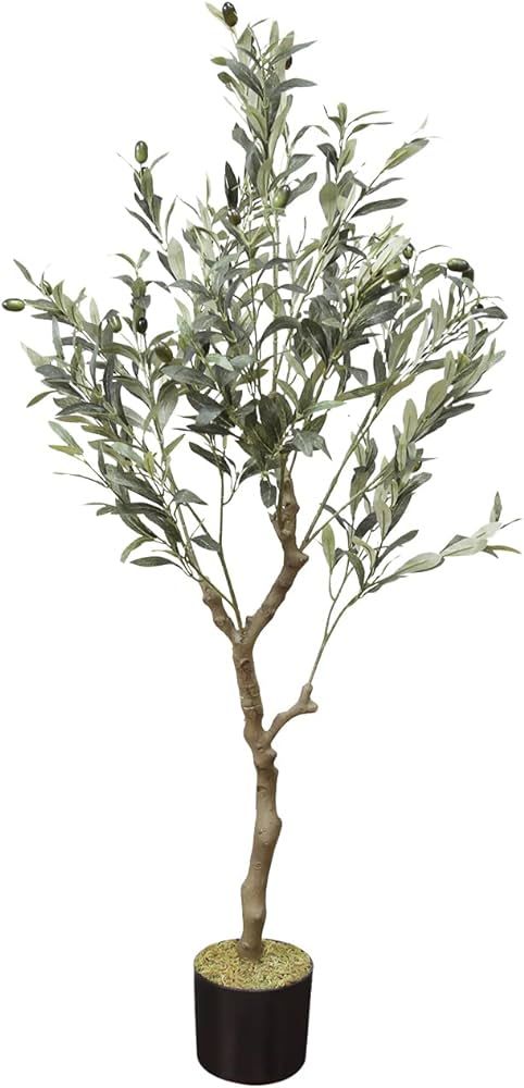 SeelinnS Artificial Olive Tree 4.01FT Fake Olive Silk Tree Large Faux Plants Indoor Tall Olive Br... | Amazon (US)