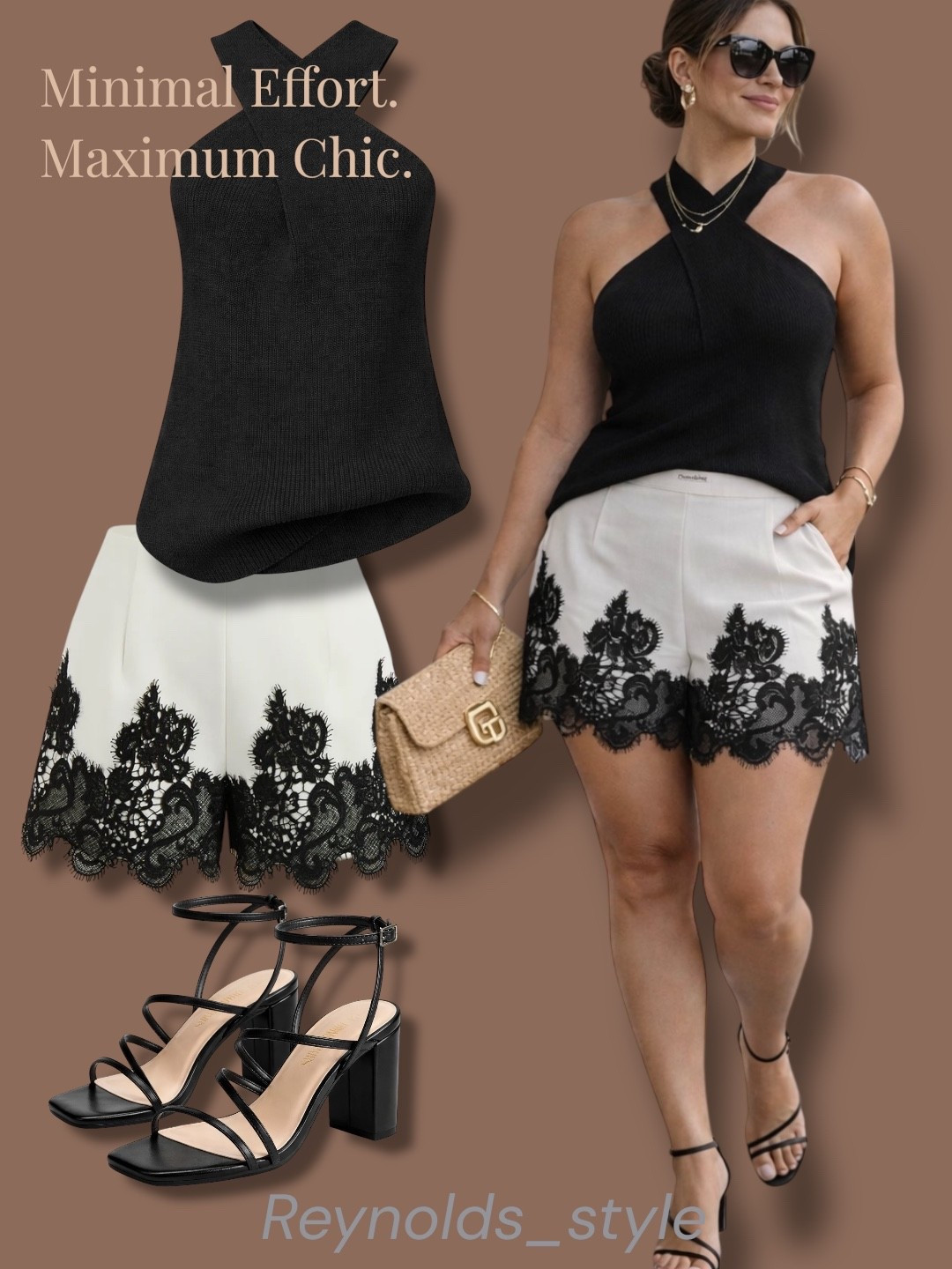 Minimal effort. Maximum chic.
A black top + lace shorts = instant polish. 

#LTKTravel #LTKgrwm