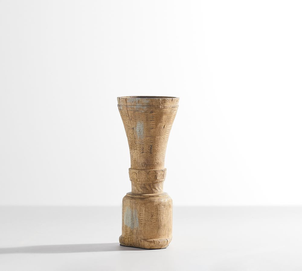 Ava Natural Wood Pillar Candleholders | Pottery Barn (US)