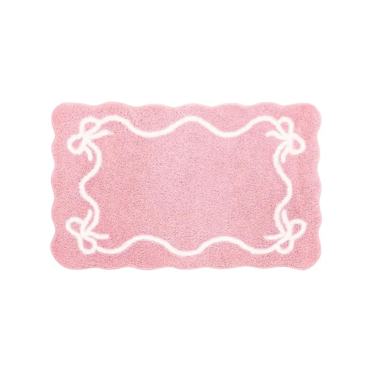 Valentines Day Rug Pink Bow Decor Fluffy Rug Non Slip Plush Bedroom Carpet Door Mat For Romantic ... | Walmart (US)