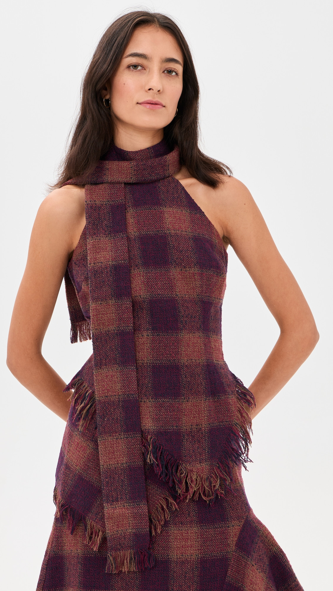 Rowing Blazers Tartan Scarf Tank Top Burgundy M | Shopbop