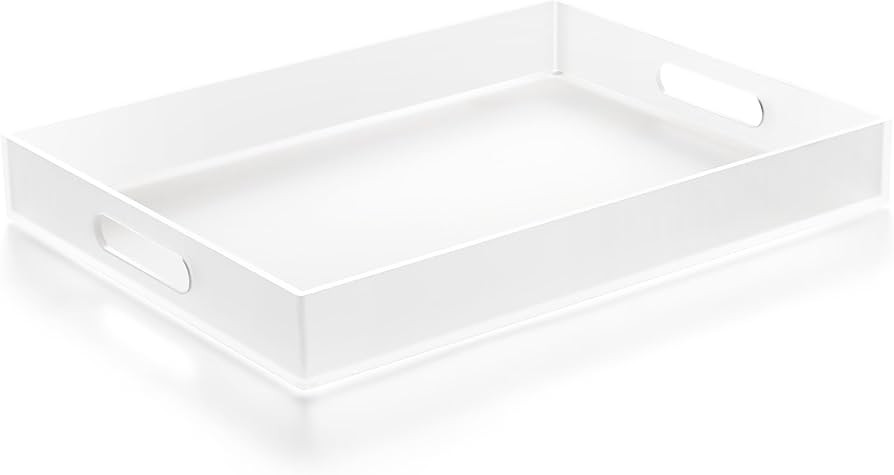 16"x12" Large Acrylic Serving Tray Decorative Ottoman Coffee Table Vanity Tray Tea Fruit Platter ... | Amazon (US)