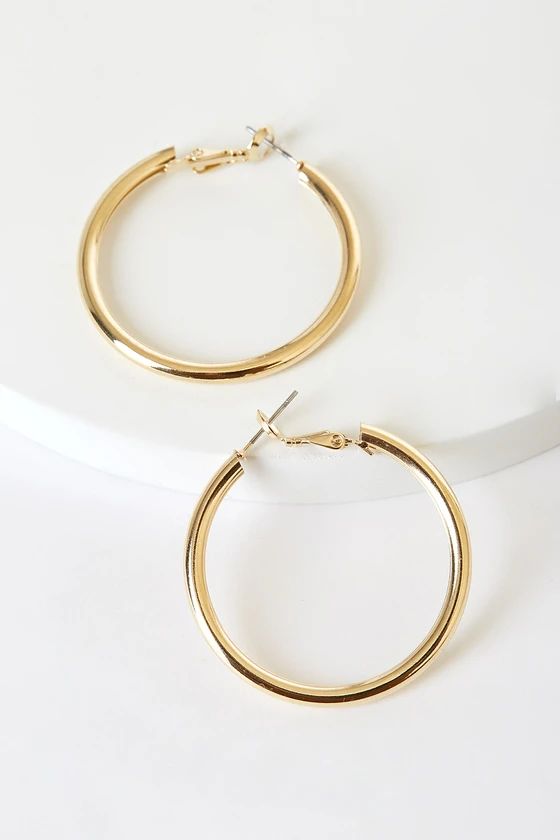 Better This Way Gold Hoop Earrings | Lulus (US)