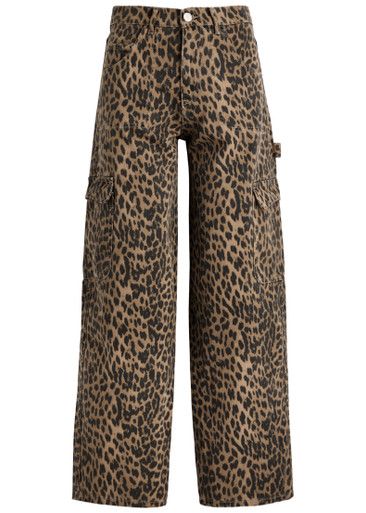 Leopard-print straight-leg cargo jeans | Harvey Nichols