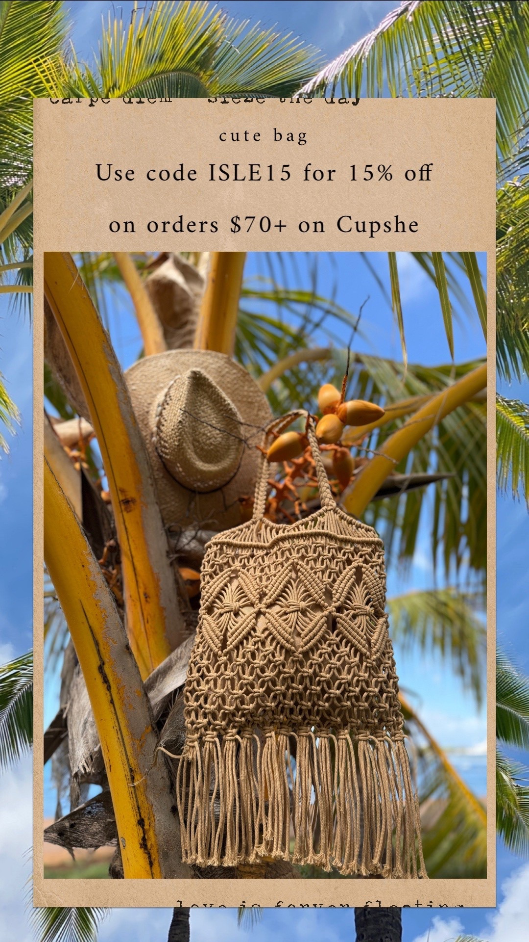 Love this bag gor summer ! Super cute ! Use code ISLE15 for 15% off on orders $70+ on Cupshe

#LTKNYFW #LTKU #LTKTravel