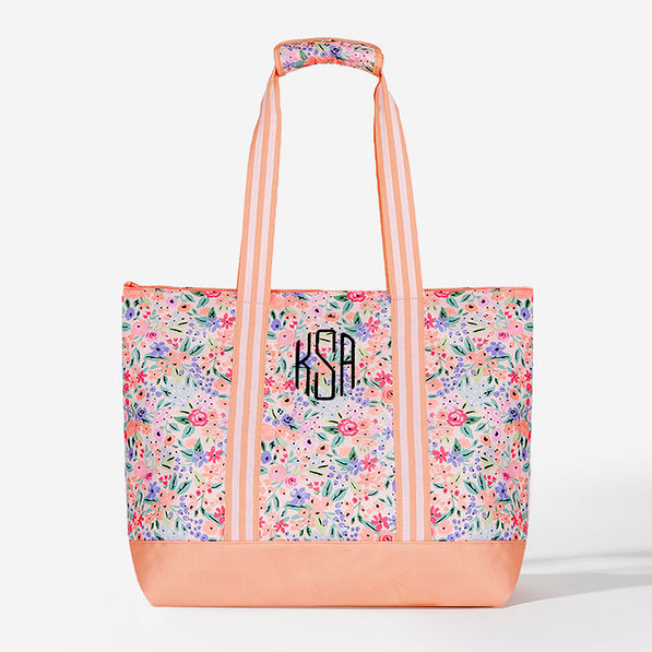 Monogrammed Large Zip Top Tote | Marleylilly