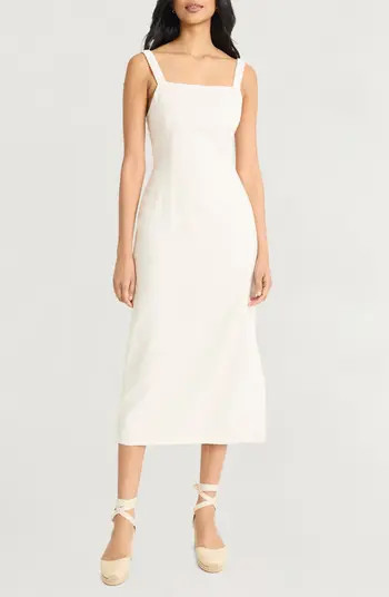 Linen Blend Midi Dress | Nordstrom