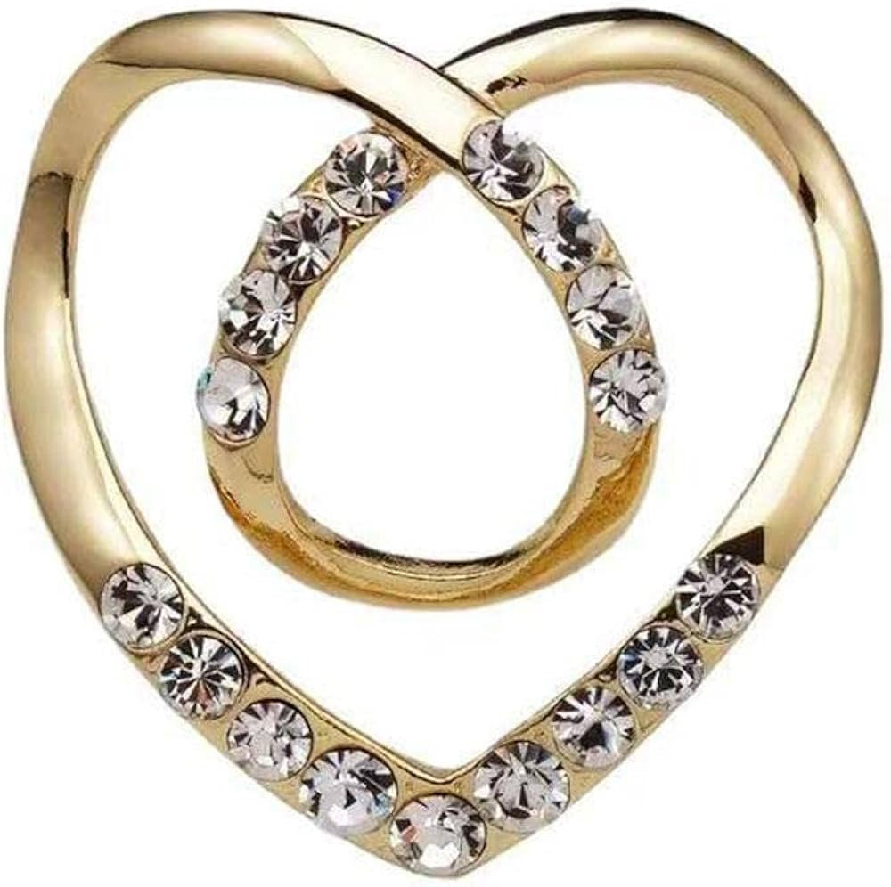 Herz-Schal-Ringschnallen, Metall-T-Shirt-Bund, Halstuch-Clip-Ringe, Kristall-T-Shirt-Krawattenkla... | Amazon (DE)