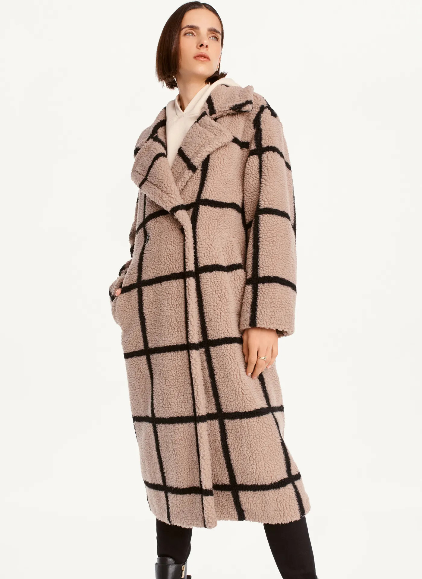 Windowpane Sherpa Jacket - DKNY | DKNY