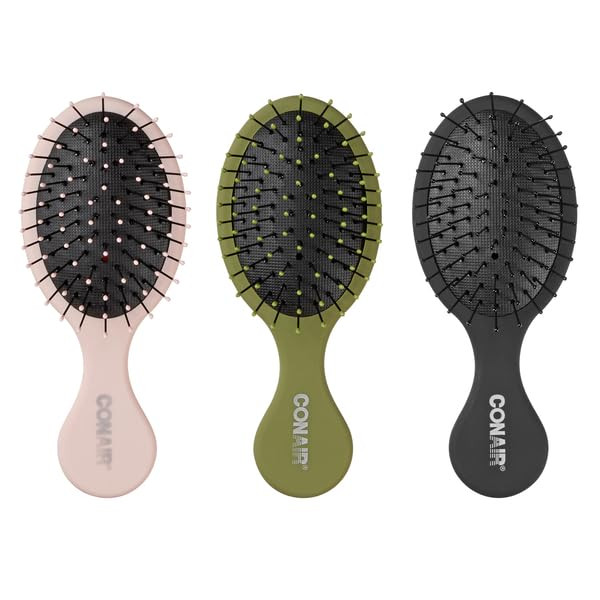 Conair Detangling Mini Hair Brush Set, 3-Pack Detangler Brushes for Wet or Dry Hair, Detangler fo... | Amazon (US)