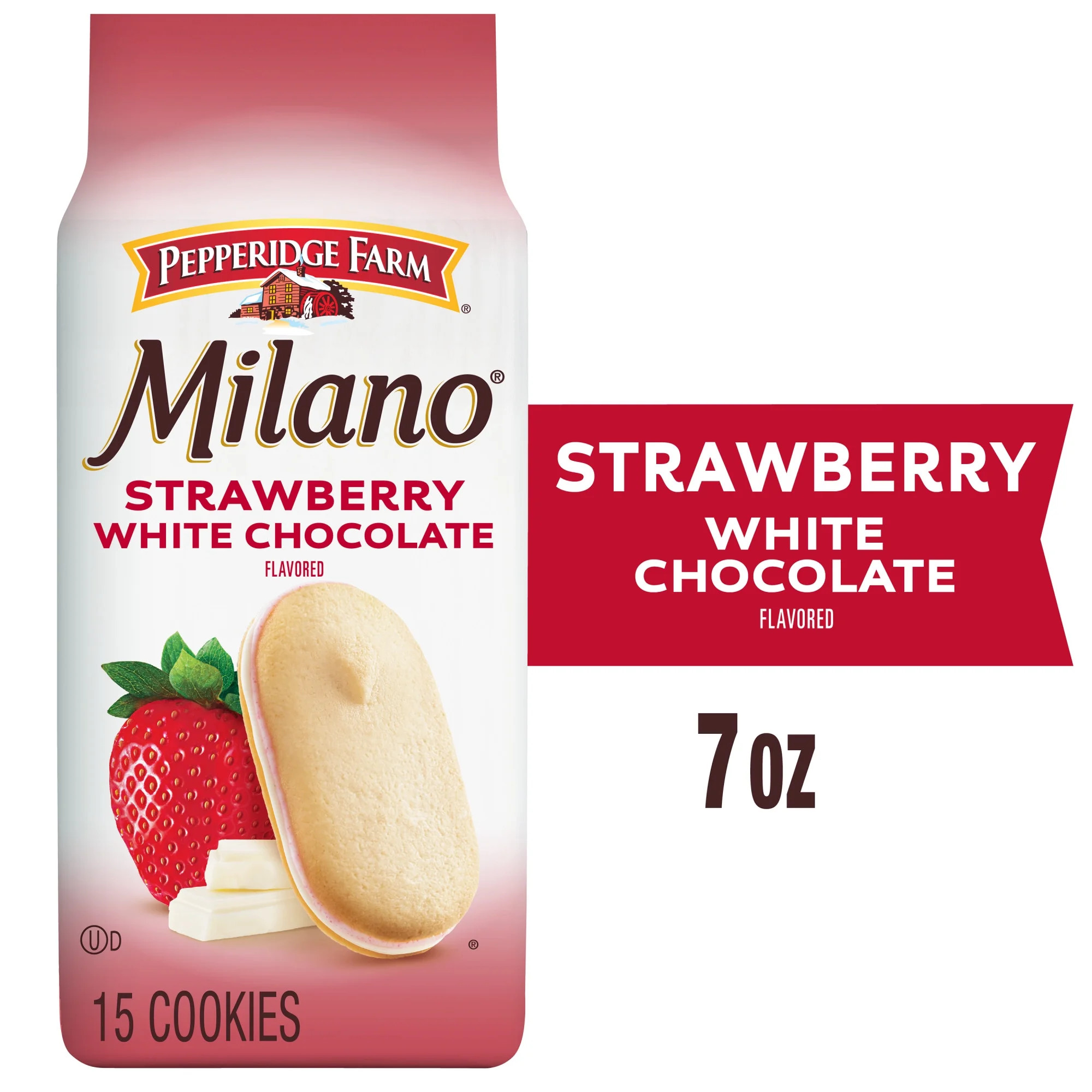 Pepperidge Farm Milano White Chocolate Strawberry Flavored Cookies, 7 oz Bag - Walmart.com | Walmart (US)