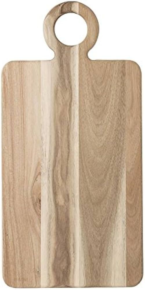 Bloomingville Rectangular Acacia Wood Cutting Board Tray with Circle Handles, Natural | Amazon (US)
