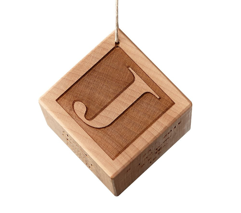 Natural Baby Block Personalized Christmas Ornament | Pottery Barn Kids