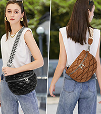 Eslcorri Crossbody Bags for Women - Fashion Sling Purse Shoulder Bag Fanny Pack Leather Causal Ch... | Amazon (US)