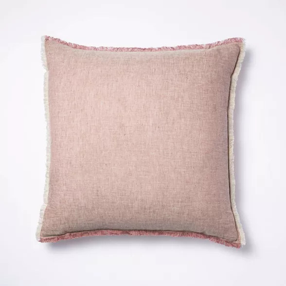 Linen Throw Pillow with Contrast Frayed Edges - Threshold™ designed with Studio McGee | Target