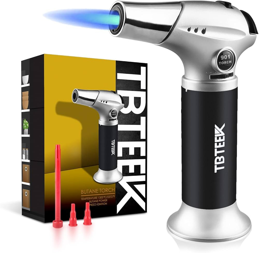 TBTEEK Butane Torch, Kitchen Torch Cooking Torch with Safety Lock & Adjustable Flame for Cooking,... | Amazon (US)