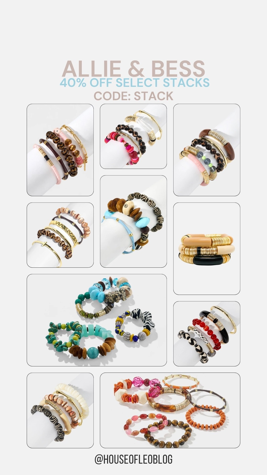 40% off bracelet stacks with code STACK. Beaded bracelets, fall, bracelets, fall jewelry.