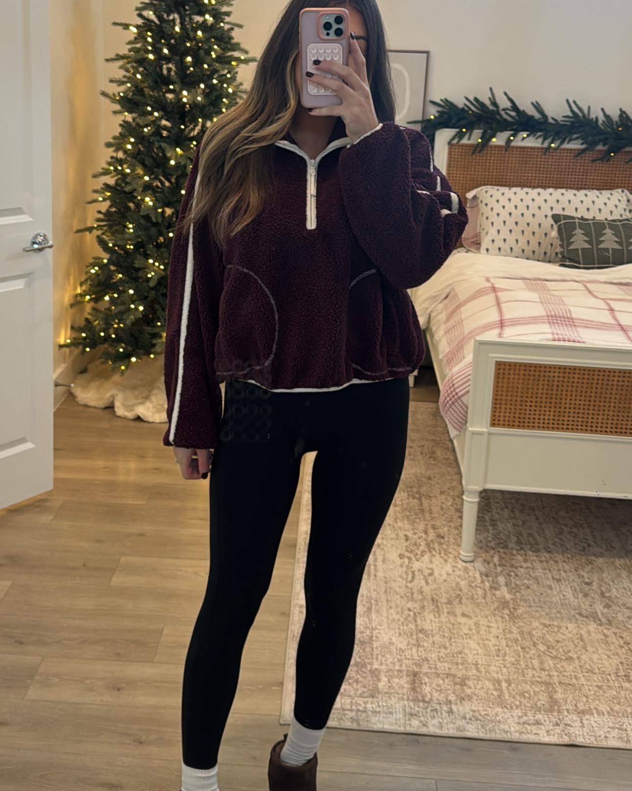 This sherpa quarter zip is so cute! The color is so pretty in person! I love that you can dress it up with jeans or throw on with a pair of leggings 🎀 this would be a great gift this holiday! 

#oldnavy #sale #sherpa #giftguide #giftidea #ootd #outfit #winteroutfit #christmastree #holiday #christmas 

#LTKootd #LTKFindsUnder50 #LTKHoliday