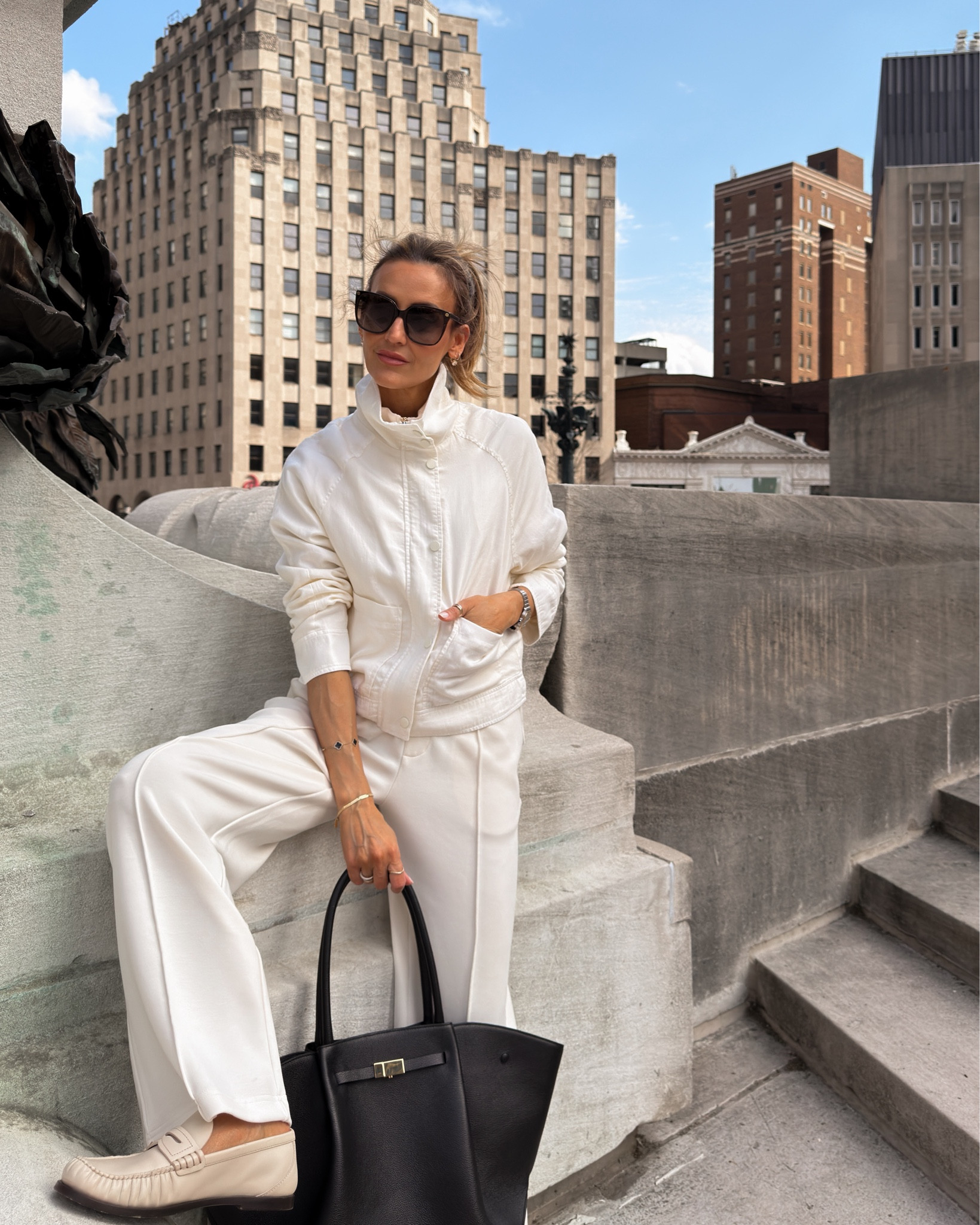 Nothing like a buttery soft scuba set to wear everyday for comfort. This one is so sleek I feel polished and put together. The jacket is linen and a dream, love the high collar. Size xs on all pieces 

#LTKOver40 #LTKSeasonal #LTKootd