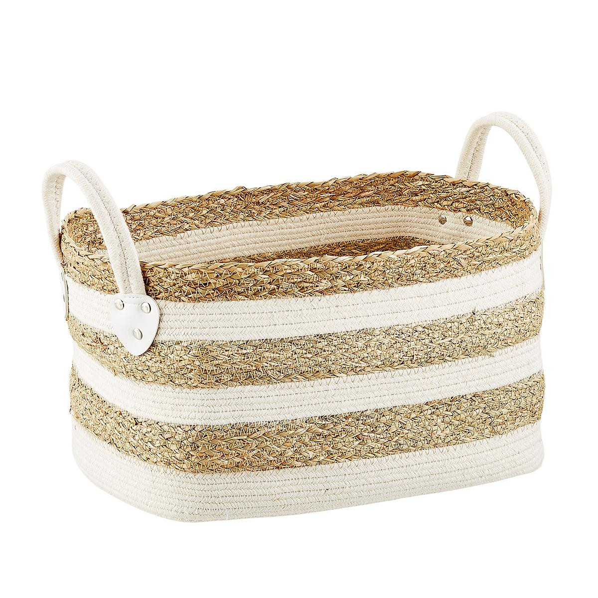 Seagrass And Cotton Baskets With Handles | The Container Store