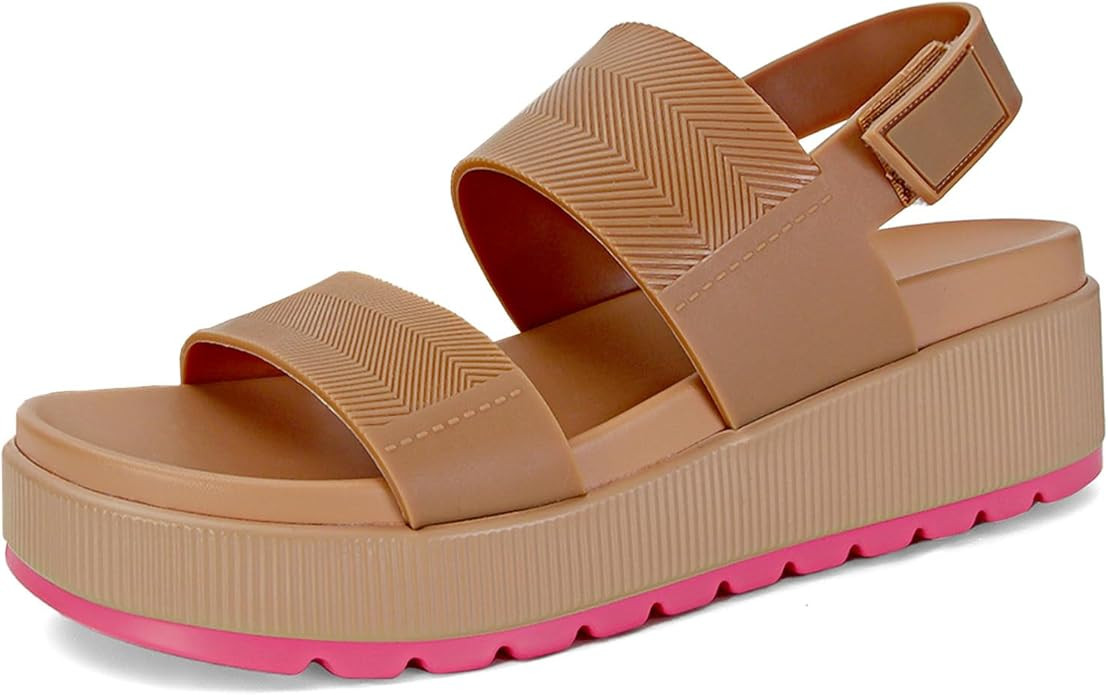 MICIFA Platform Sandals for Women Flatform Water Sandals Open Toe Wedge Comfortable Waterproof Su... | Amazon (US)