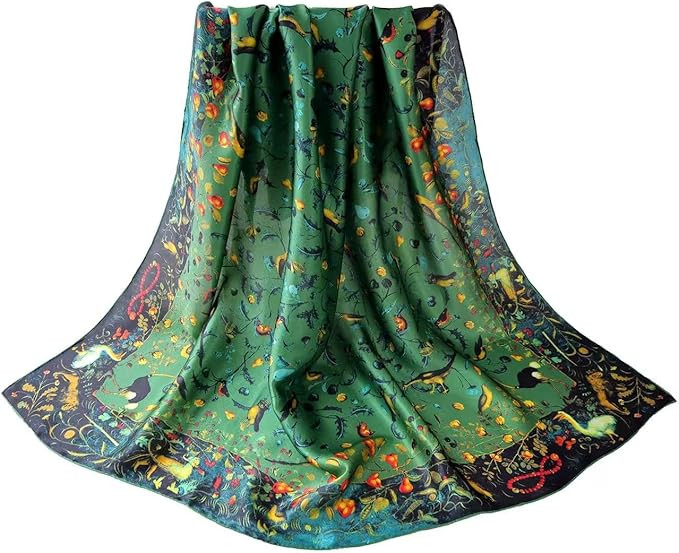 100% Pure Mulberry Silk Scarf 43”*43” Large Square Lightweight Headscarf Women’s Hair Wraps... | Amazon (US)