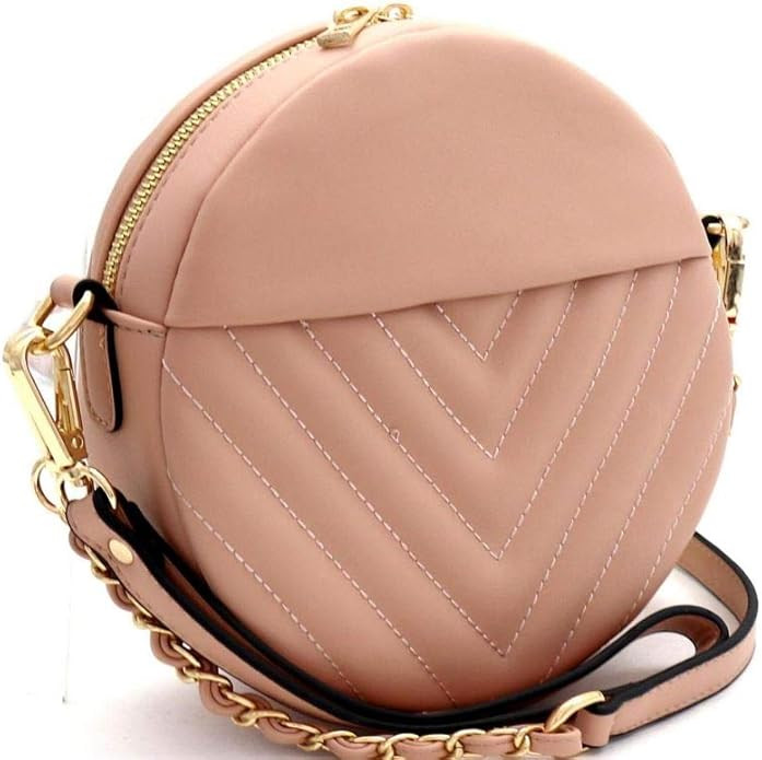 Medium Top-Handle Bow Quilted Neon Checker Vegan Leather Round Satchel Crossbody | Amazon (US)