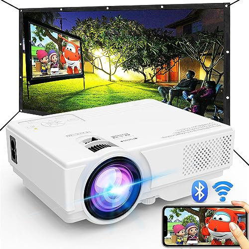 Projector with WiFi and Bluetooth, Upgrade Outdoor Projector, Mini Movie Projector Supports 1080P Synchronize Smartphone Screen by WiFi/USB Cable for Home Entertainment | Amazon (US)