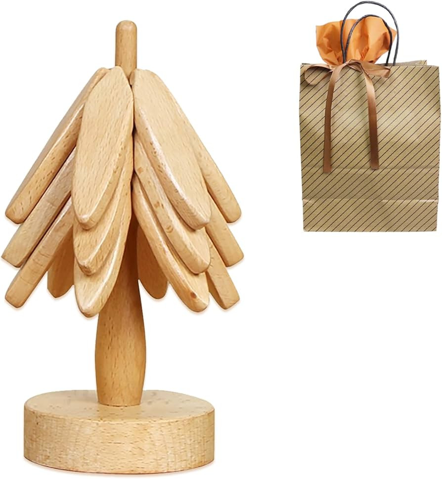 Mamakura Wooden Tree Trivet Set, Christmas Trivet,Tree Shape trivets for hot pots and Pans 7.7inc... | Amazon (US)