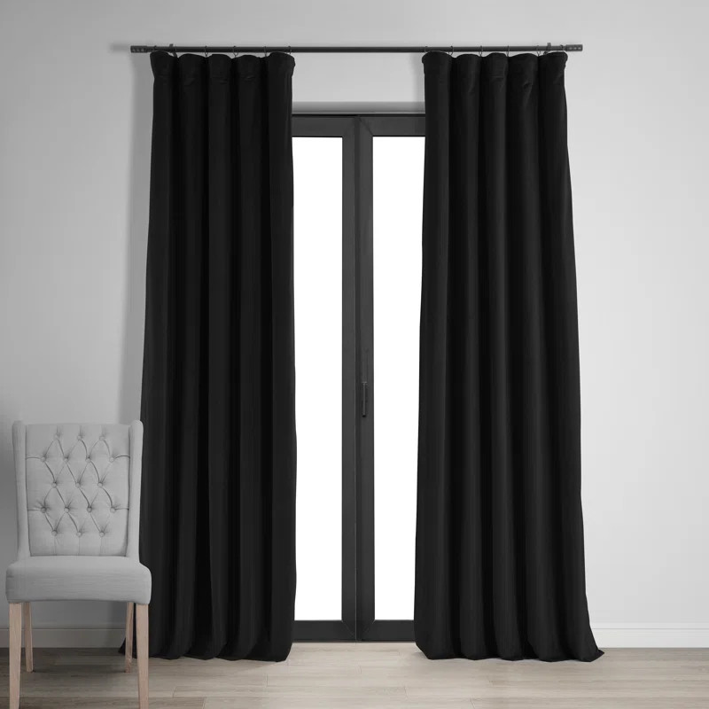 Olivia Signature Velvet Curtains, Blackout Curtains for Living Room Large Window Single Panel | Wayfair North America