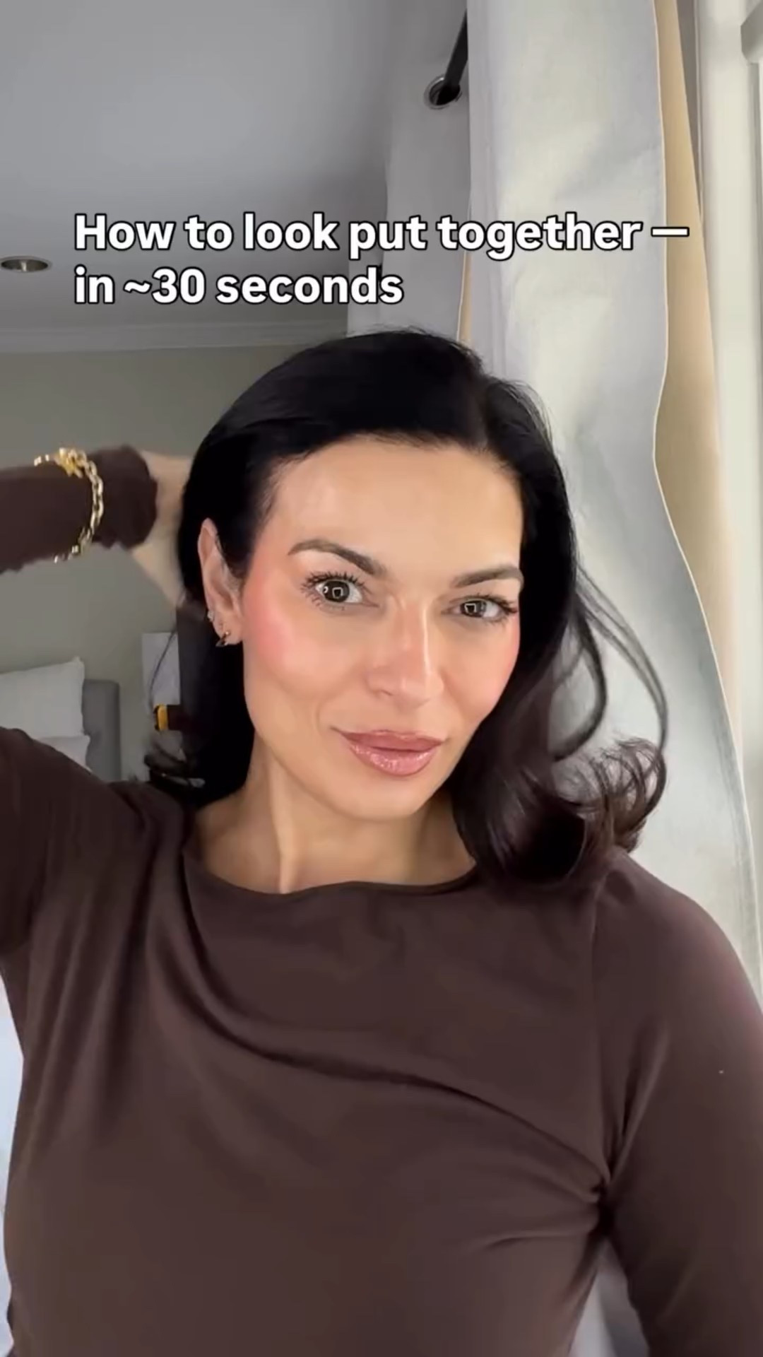 Okay, so I did my makeup totally backwards today 🙃. I started with concealer and highlighter, which I typically do as my last step. Then I moved onto the lip (which is bold for me!) and then kept everything else super soft and natural. Honestly, I think it made the whole look feel way more effortless. Have you ever tried doing your makeup in reverse order?

#LTKBeauty