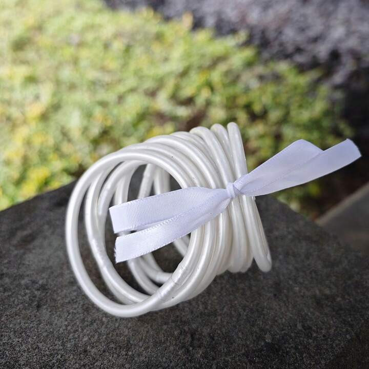 5pcs/Set Women's Silicone Jelly Bangle Bracelet In Dopamine Color, Imitation Gold Foil Metallic T... | SHEIN