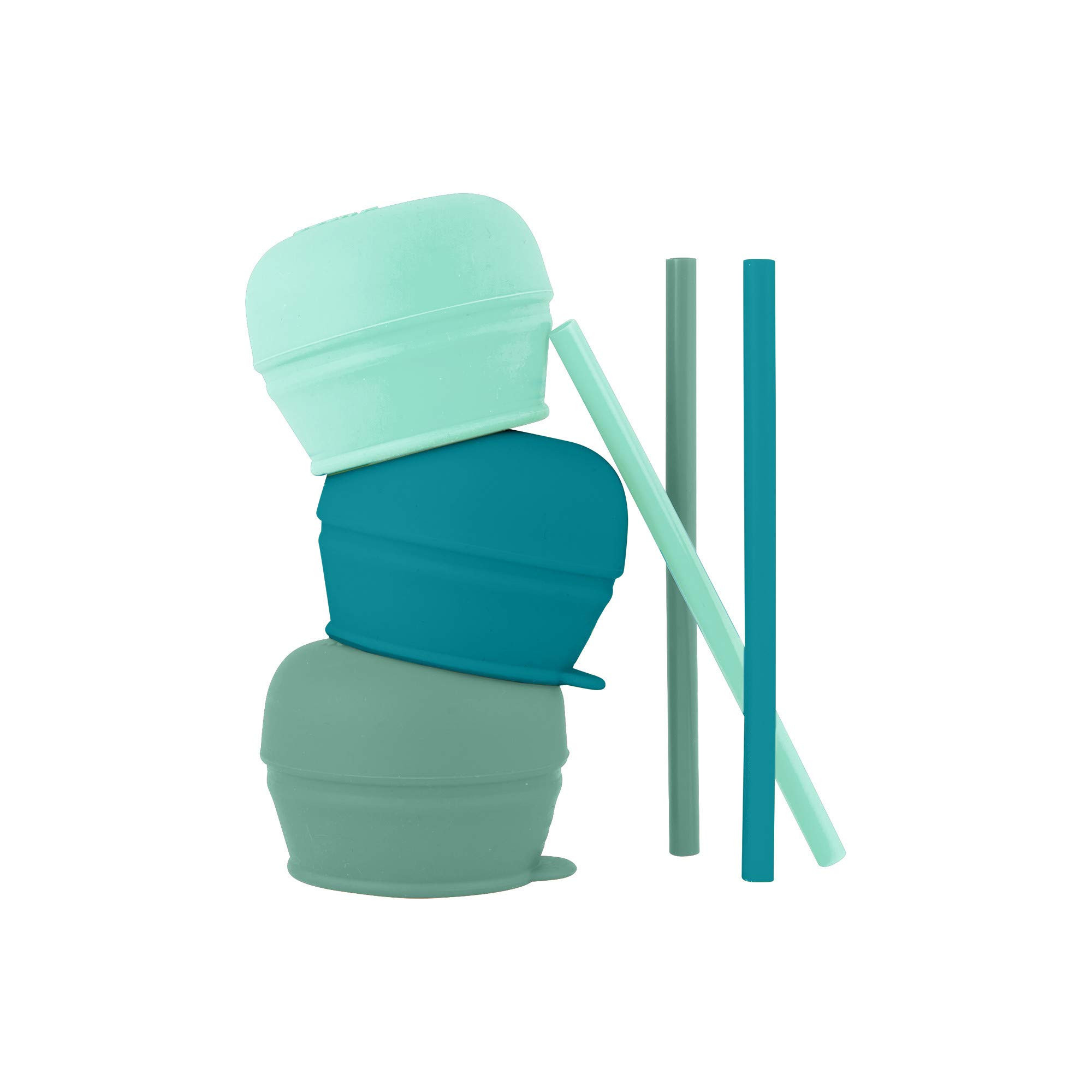 Boon Snug Silicone Sippy Cup Lids and Straws - Includes 3 Lids and 3 Straws - Convert Any Kids Cups or Toddler Cups into Straw Sippy Cups - Toddler Feeding Supplies and Travel Essentials - Green | Amazon (US)