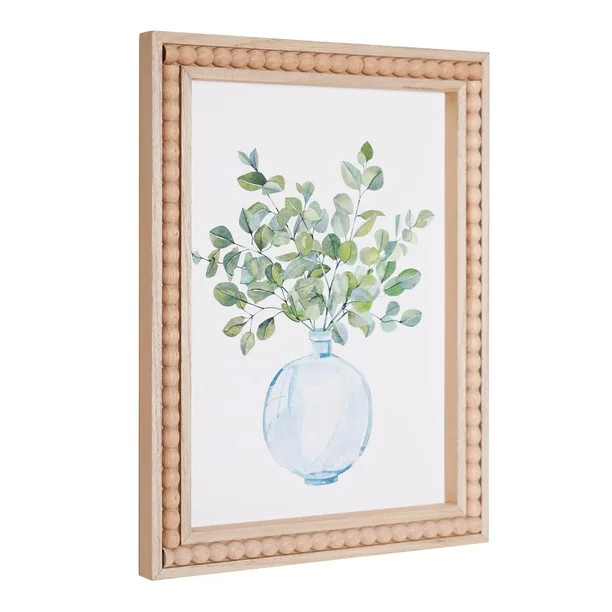 Farmhouse Beaded Wood Frame Floral Wall Art 13" x 16" - Walmart.com | Walmart (US)