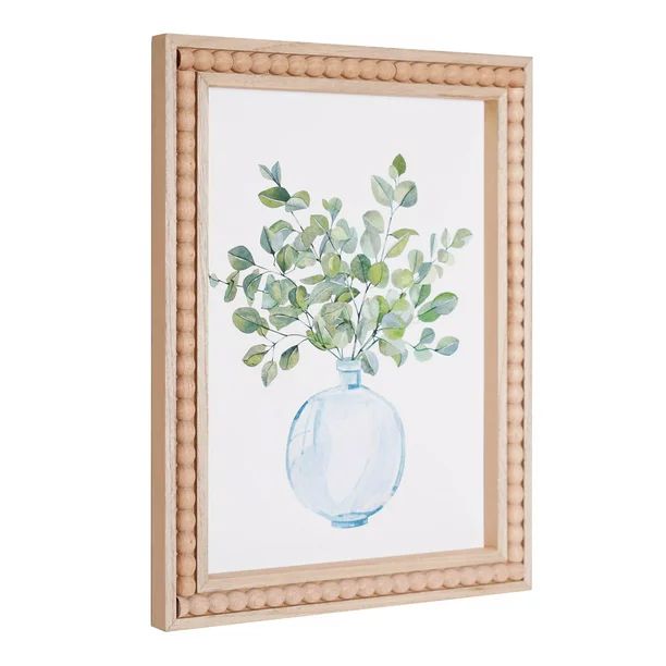 Farmhouse Beaded Wood Frame Floral Wall Art 13" x 16" - Walmart.com | Walmart (US)