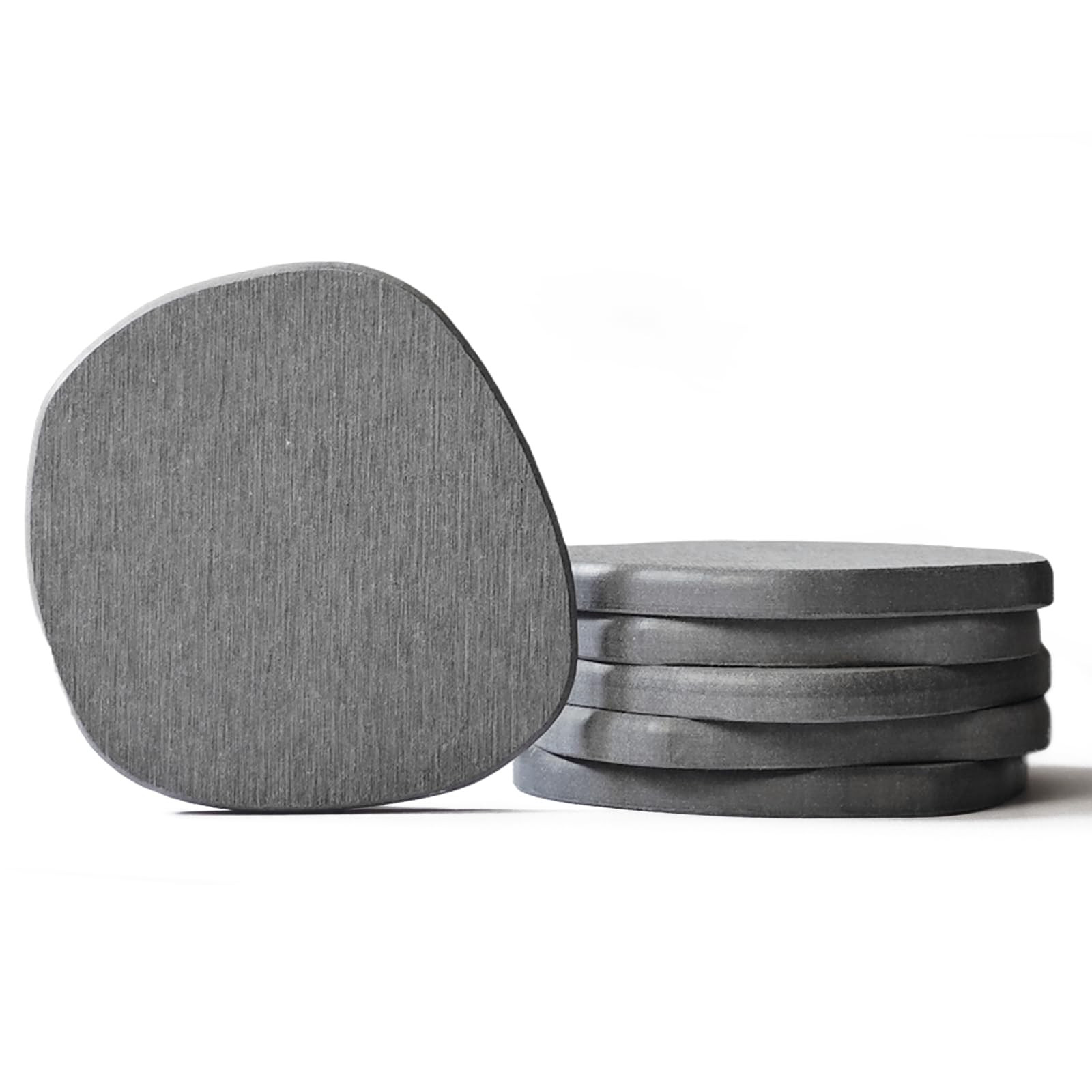 Instant Dry Stone Absorbent Diatomite Coaster Set of 6 for Drinks Wine Coffee, Modern Unique Cup Diatomaceous Earth Coasters for Coffee Table Office Desk, Deep Grey | Amazon (US)