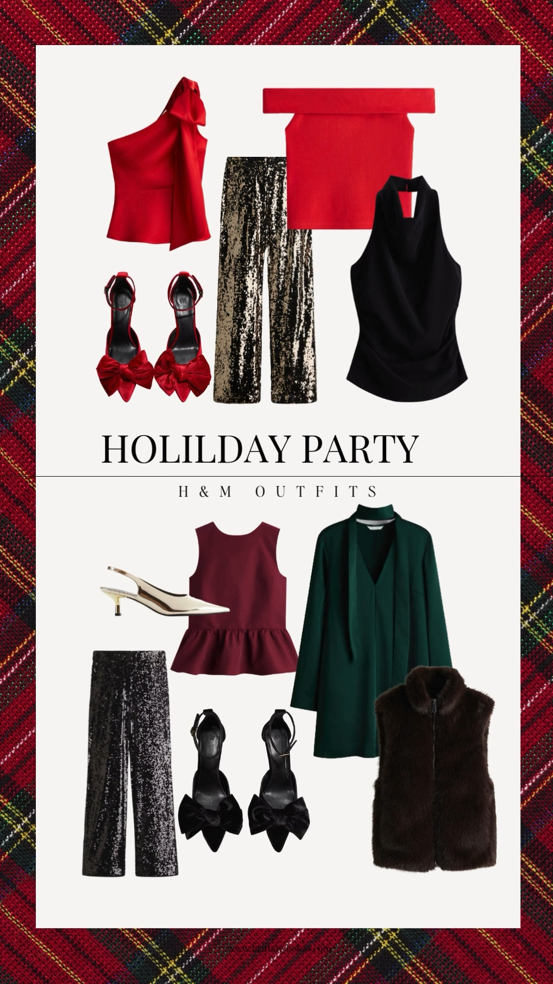 Holiday party looks for Christmas and holiday parties. New Year's Eve party outfits. Dressy holiday outfits women. H&M. Sequin pants. Holiday bows. Bow heels. Green dress. Red holiday shirts  

#LTKFindsUnder50 #LTKHoliday