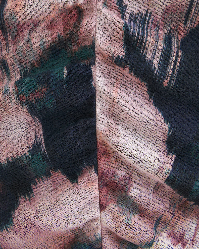 Long-Sleeve Mesh Ruched Dress | Abercrombie & Fitch (US)