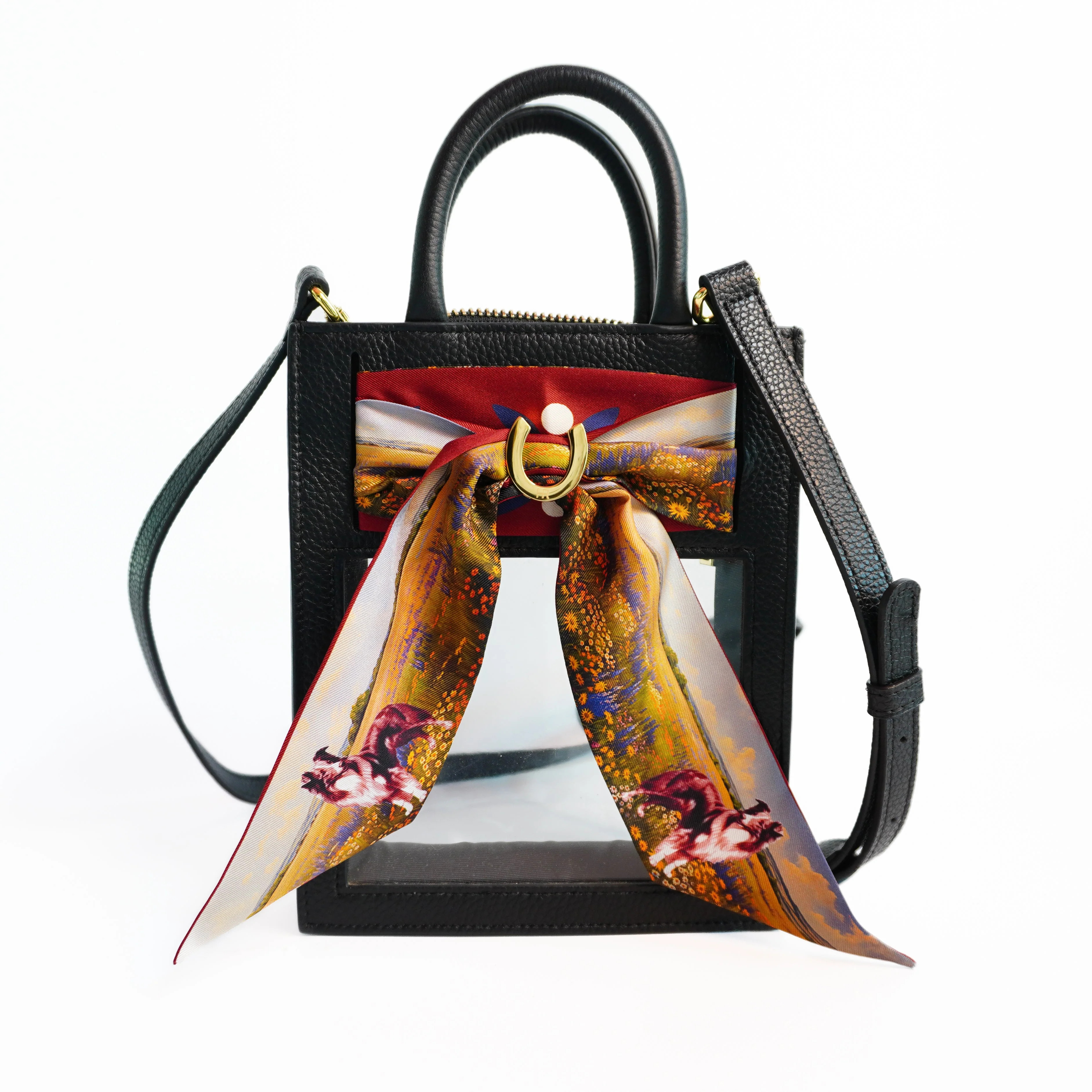 Stadium Approved Leather Top Handle Purse with Silk Twill Skinny Scarf Texas A&M | Hampton Road Designs, LLC