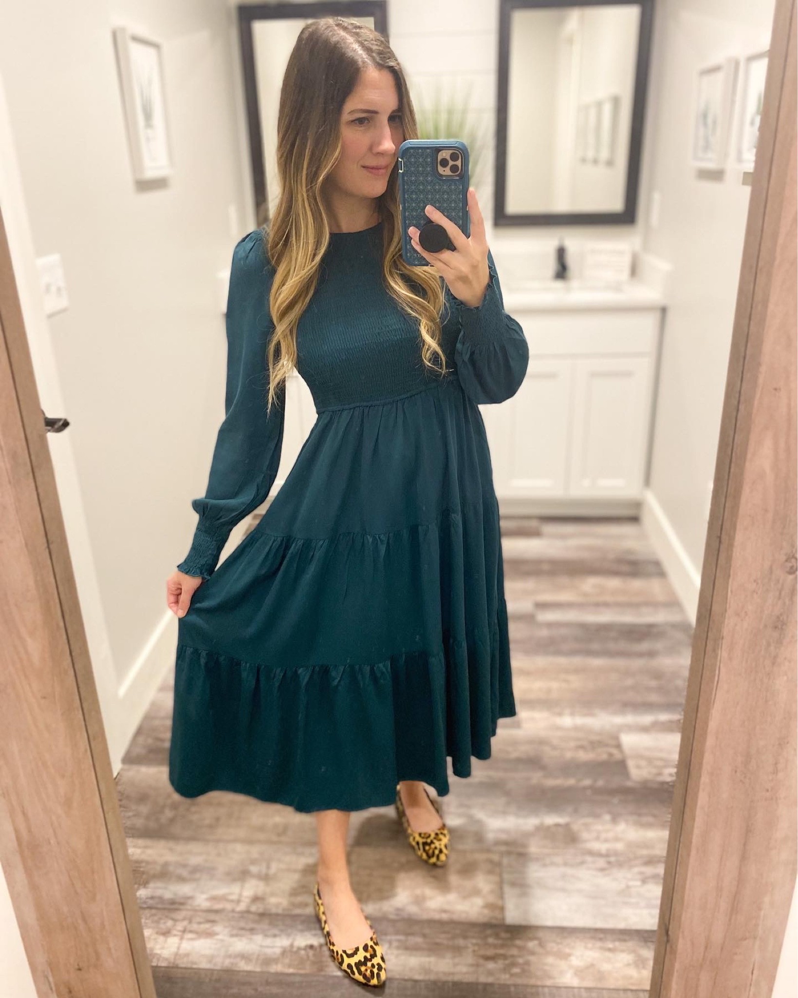 Flowy maxi dress. 
Fall outfit. 
Christmas outfit 
Leopard flats 😍

#LTKSeasonal #LTKHoliday #LTKunder50