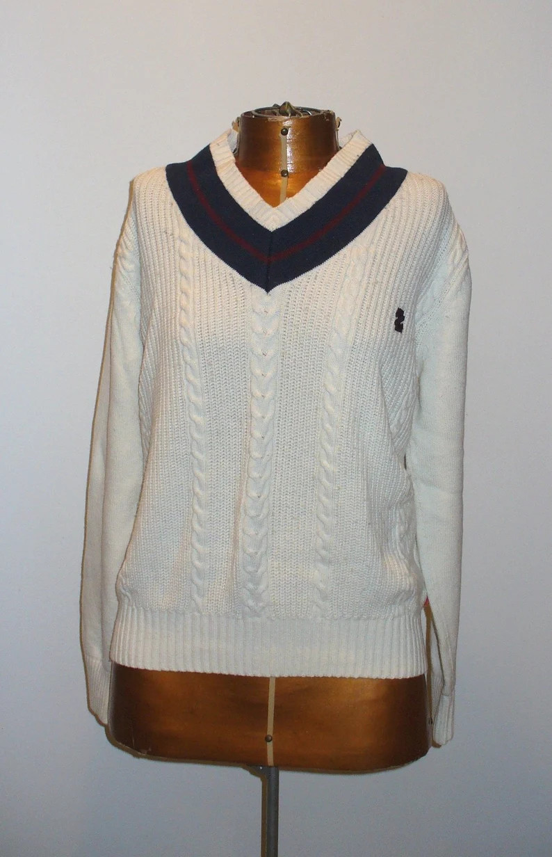 Vintage Izod Cotton Tennis Sweater Size S - Etsy | Etsy (Global)