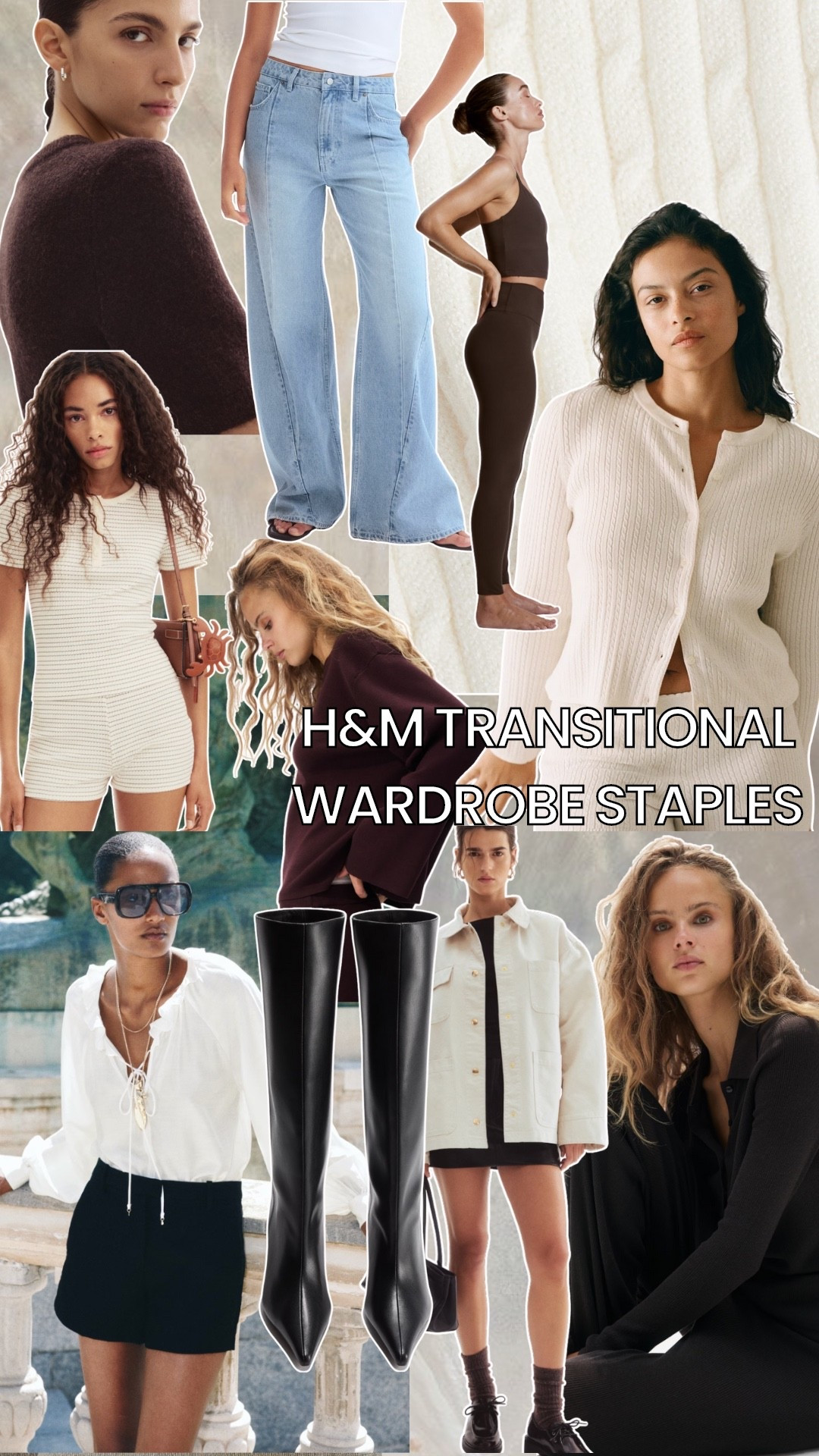 H&M capsule wardrobe staples to transition your looks from summer to autumn outfits 🤍  from blue wide leg jeans, a must have autumn jacket to cable knit cardigans, knitwear in chocolate brown and maroon tones H&M new in has it all! #hm #newin 

#LTKautumn #LTKuk #LTKjeans