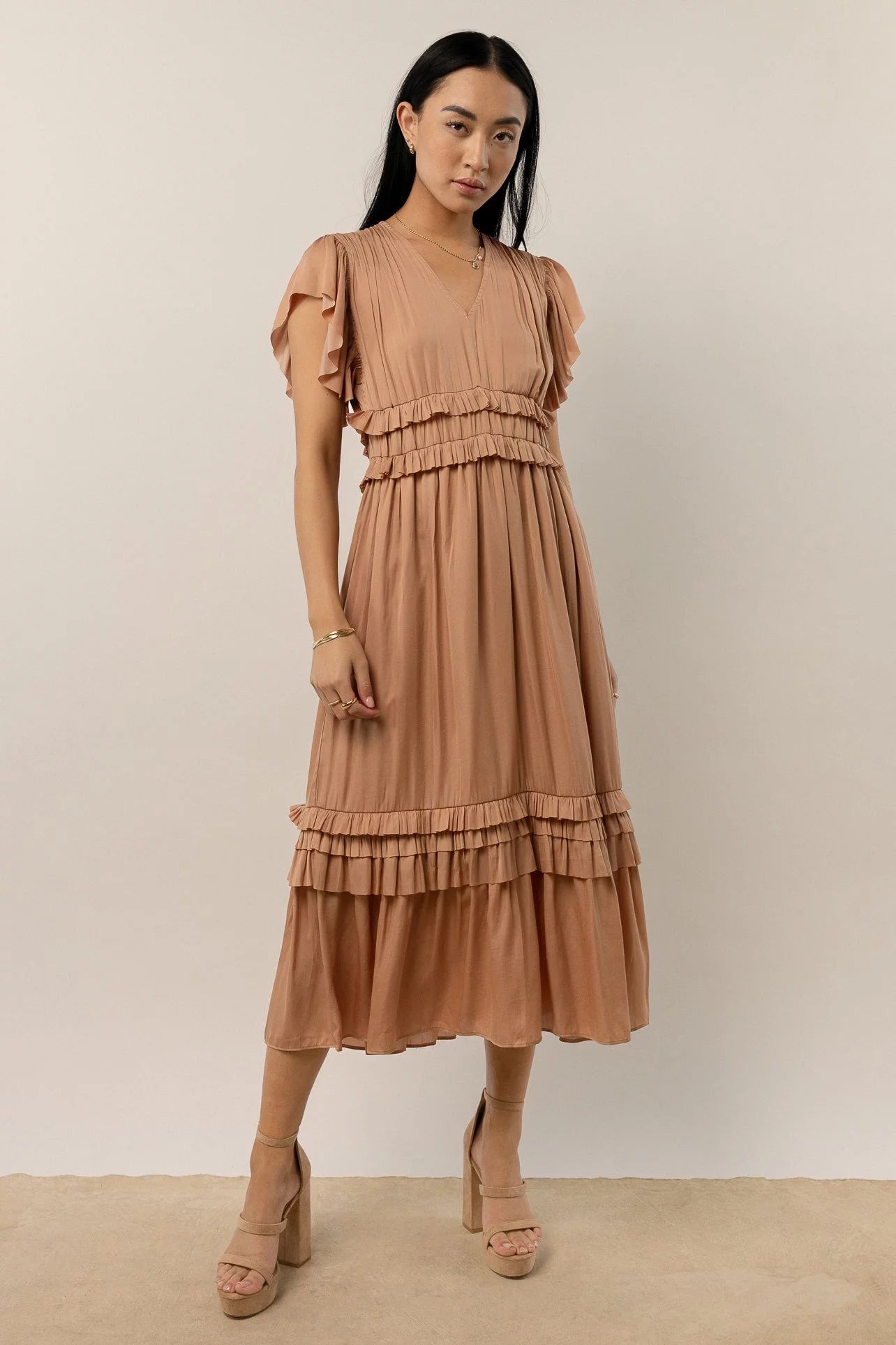 Bohme Willa Ruffle Dress in Peach for Women-S | Walmart (US)
