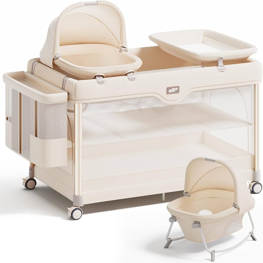 Pamo Babe 6-in-1 Pack and Play with Bassinet \u2013 One-Step Setup Baby Bassinet, Portable Playar... | Amazon (US)