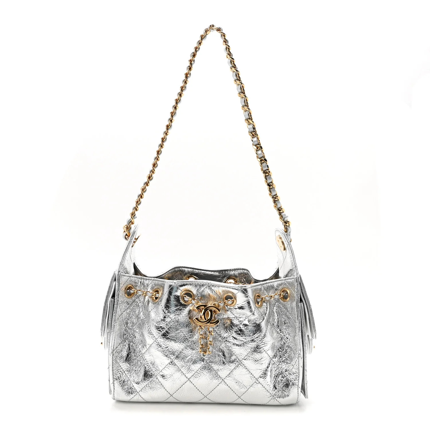 Chanel Metallic Aged Calfskin Quilted Mini Chanel 25 Handbag Silver 1906716 | FASHIONPHILE (US)