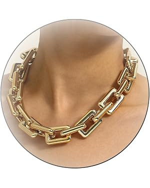 Aonklot Chunky Gold Necklace Chunky Necklaces for Women Trendy Gold Cuban Link Chain Necklaces To... | Amazon (US)